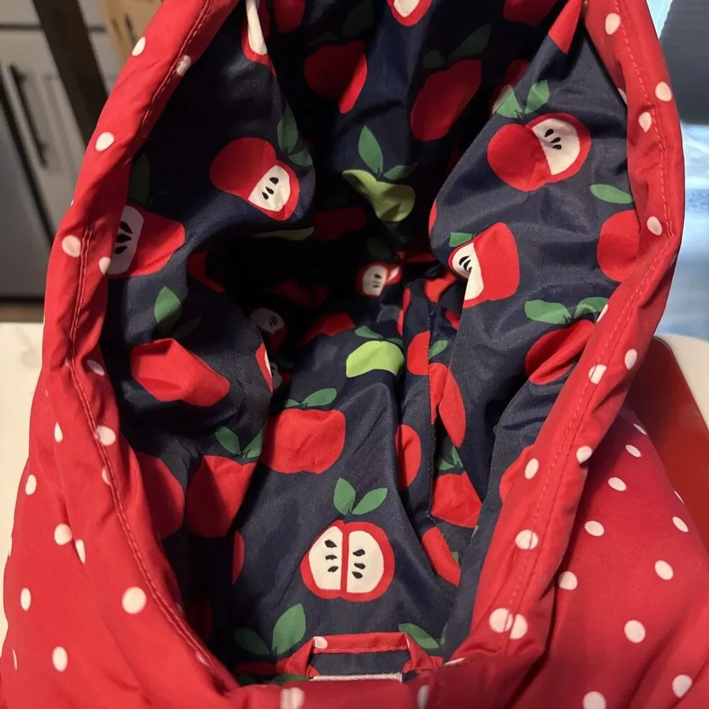 Gymboree Girls Teacher’s Favorite Fall Candy Apple Red Dot Puffer Vest Size 8